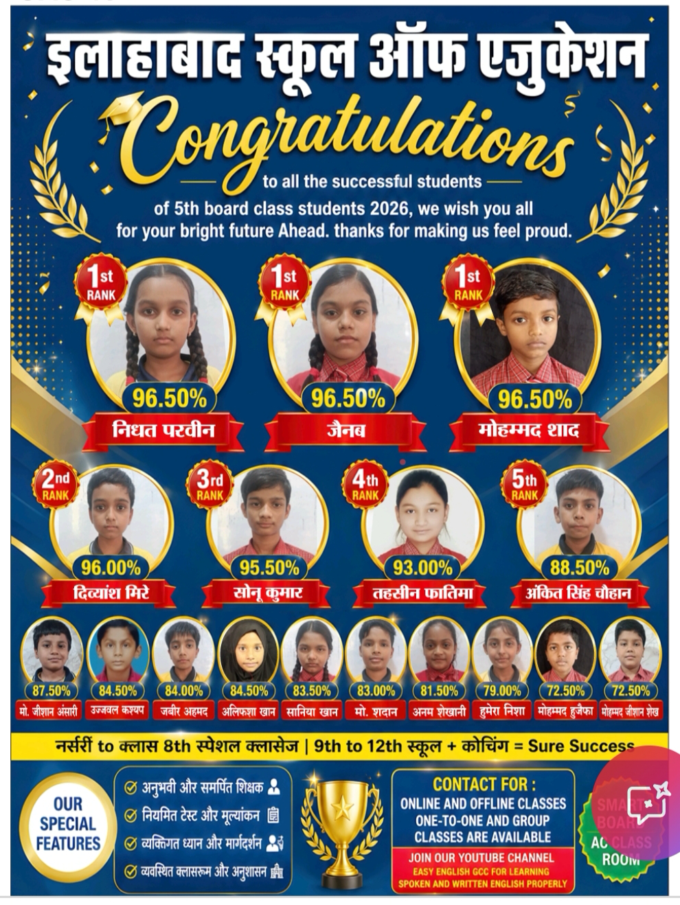 Congratulations 5th board class students 2026